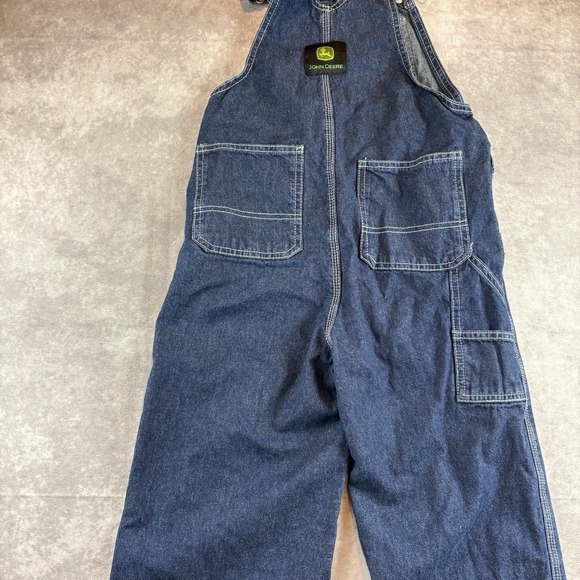 John Deere Denim Overalls Boys 10 Blue Vintage Farm Workwear Y2K - Picture 9 of 10